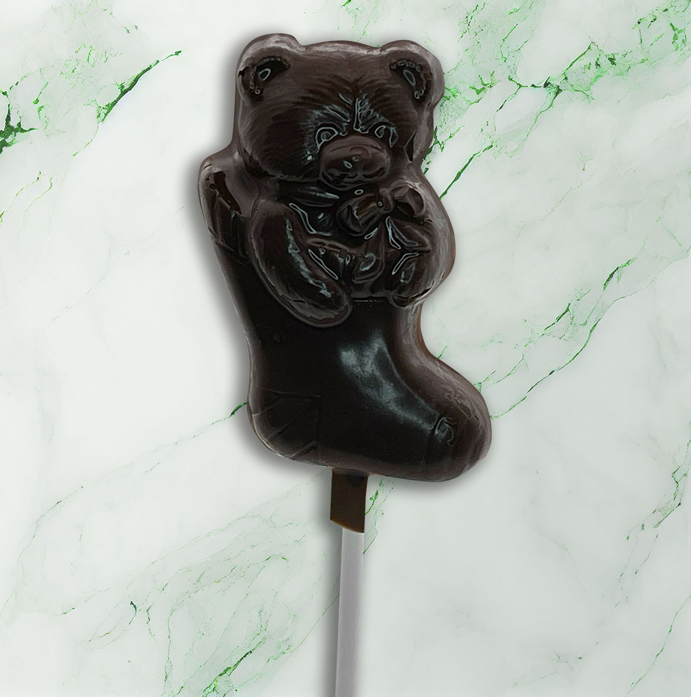 Bear xmas lollipop dark