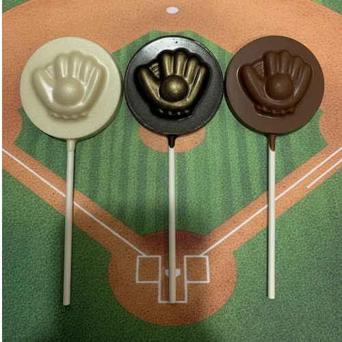 Large Round Baseball in Mitt Chocolate