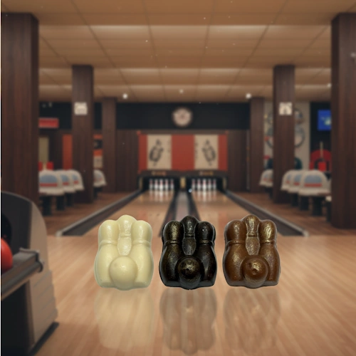 Chocolate Bowling Pins & Ball Set (3 Pieces)