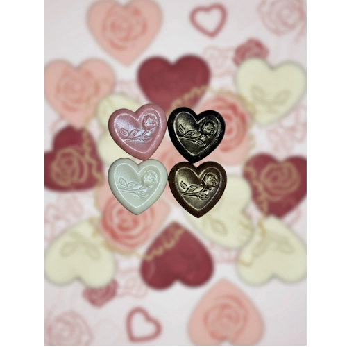 Chocolate Heart with Rose – 2 Piece Set