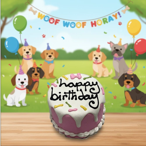 Small Fur Baby Baby Birthday Cake