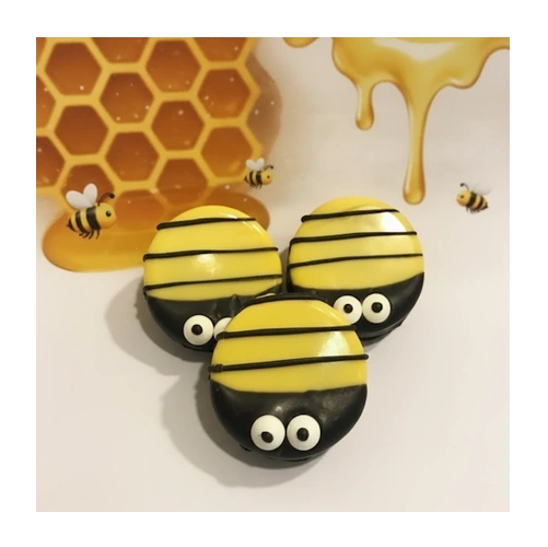 Custom Bee Chocolate Dipped Sandwich Cookies