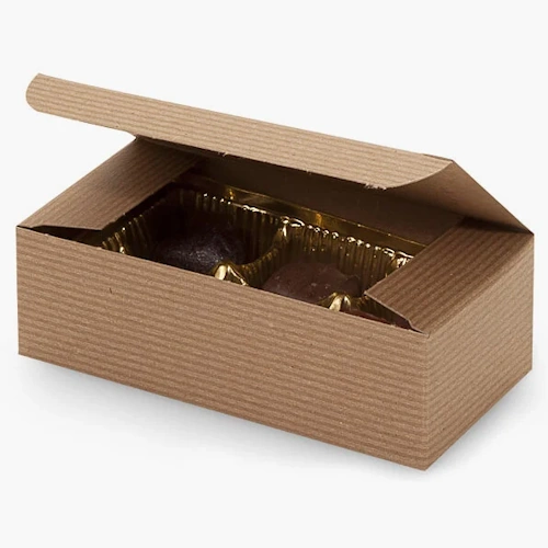 One Half Pound Assorted Kraft Pin Stripe Box