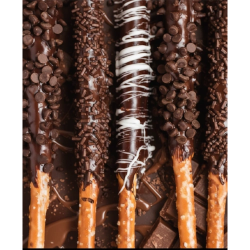 Double Chocolate Dipped Pretzel Rods