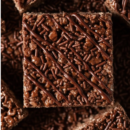 Chocolate Drizzled Rice Krispie Treat