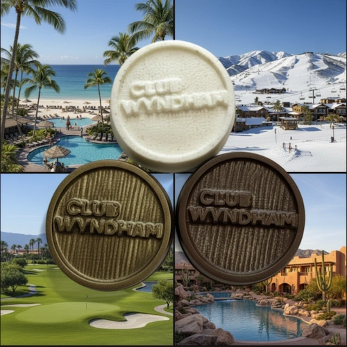 Club Wyndham Logo Chocolate Dipped Sandwich Cookie