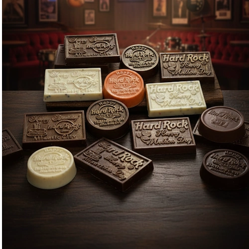Hard Rock Logo Chocolate Dipped Sandwich Cookie
