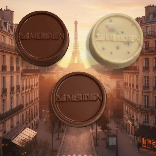 Le Meridien Logo Chocolate Dipped Sandwich Cookie